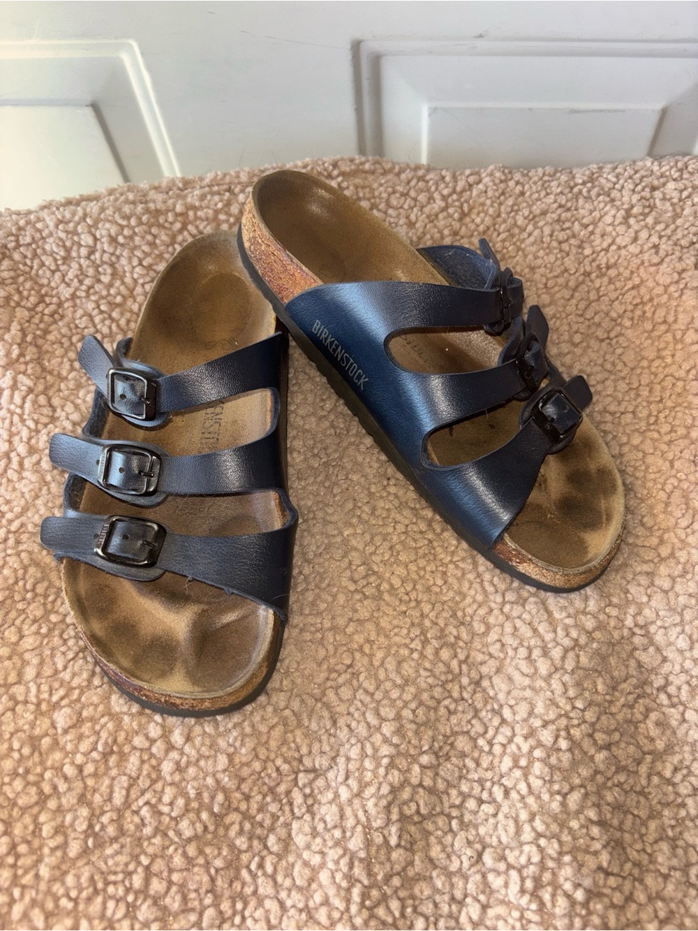 Birkenstock navy Florida triple-strap sandals size 38 EU 7 US